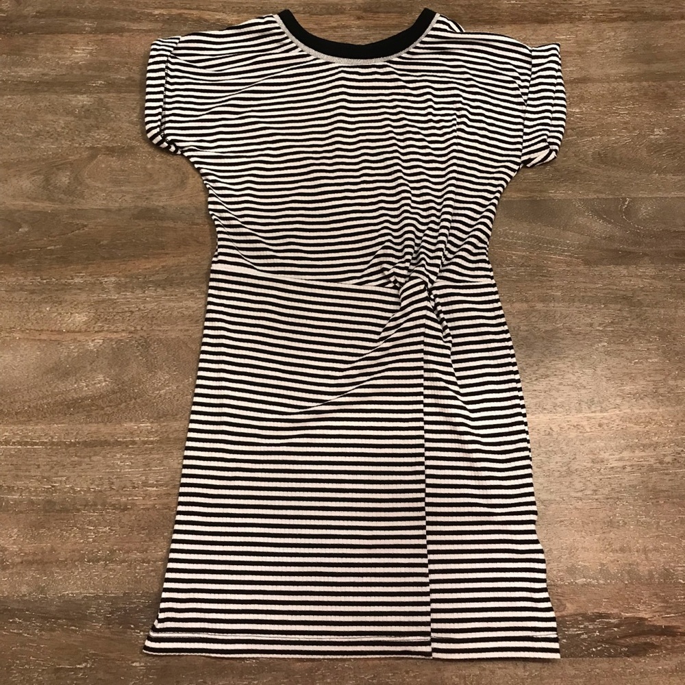 Black and white striped dress
